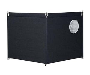 Isabella Paravento in isacrilico, nero con oblò, aste CarbonX, 260 g/m²