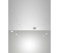 ISABELLA SOSPENSIONE 6 LUCI ALLUMINIO SPOSTABILE A LED 3000K - 48W - 4530 lm DIMMERABILE C/ACCESS.