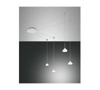 Isabella sospensione led 32w dimmerabile bianca con decentramento