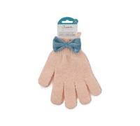 Isabelle Laurier - Set di 2 guanti esfolianti per il bagno e la doccia - Guanti da bagno gommanti - Scrub corpo - colore pesca - regalo donna