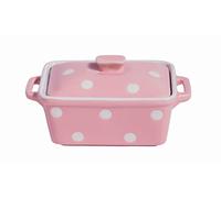 Isabelle Rose - ir5486 - Burriera in ceramica/Mini stampo - rosa con pois bianchi/polka dot