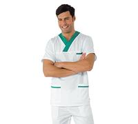 Isacco 045204 Collo a V Casacca con Inserto, Taglia XL, Bianco/Verde
