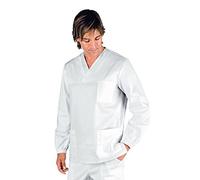 Isacco 045900 Collo a V Manica Lunga Casacca, Taglia L, Bianco