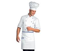 Isacco 056806 Alicante Mezza Manica Cuoco Giacca, Taglia S, Bianco/Blu Cina