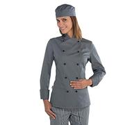 Isacco 057512 Bottoni Antipanico Lady Chef Giacca, Taglia XL, Grigio