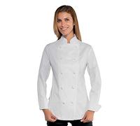Isacco 057560 Bottoni Antipanico Lady Chef Giacca, Taglia M, Bianco