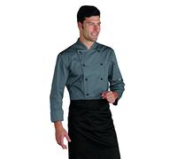 Isacco 058012 Bottoni Antipanico Cuoco Classica Giacca, Taglia XL, Grigio