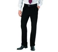 Isacco 063000 Uomo 2 Pinces Pantalone, Taglia 52, Nero