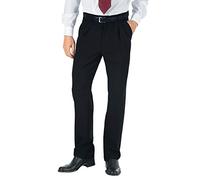 Isacco 063000 Uomo 2 Pinces Pantalone, Taglia 56, Nero