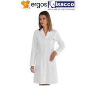 Isacco Camice da Donna VALENCIA Slim Bianco 100% Cotone Manica Lunga Sfiancato