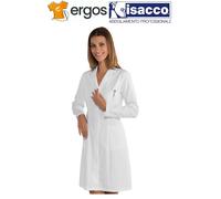 Isacco Camice da Donna VALENCIA Slim Bianco Misto Cotone Manica Lunga Sfiancato