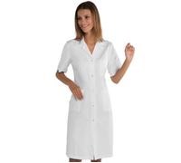ISACCO Camice da Lavoro da Donna con Bottoni a Pressione in 100% Cotone (Bianco)