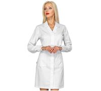 ISACCO Camice da Lavoro da Donna SINGAPORE in 100% Cotone (Bianco)