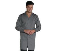 ISACCO Camice da Lavoro da Uomo con Bottoni a Pressione in Policotone (Grigio)