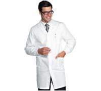 ISACCO Camice da Lavoro da Uomo in 100% Cotone (Bianco)