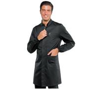 ISACCO Camice da Lavoro DOVER Uomo in Poliestere Cotone (Nero)