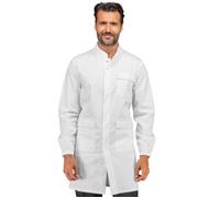 ISACCO Camice da Lavoro Unisex Antiacido in Policotone CERTIFICATO CE (Bianco)