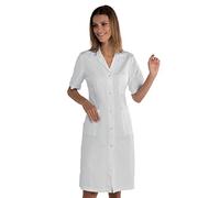 Isacco Camice Donna Bianco, Bianco, S, 65% Poliestere 35% Cotone, Mezza Manica, Bottoni a pressione - Tessuto 150 gr/m²