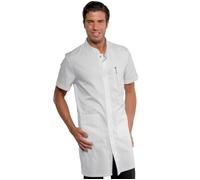 ISACCO Camice DOVER Uomo Mezza Manica in Poliestere Cotone (Bianco)