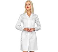ISACCO Camice Lavoro Donna SINGAPORE con Tasche Interne in 100% Cotone Bianco