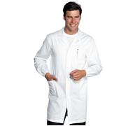 ISACCO Camice Lavoro Uomo Bottoni a Pressione in Policotone 195 Gr Bianco