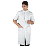 ISACCO Camice Mezza Manica da Uomo DAVEMPORT in 100% Cotone (Bianco)