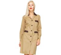 Isacco Camice POSITANO Manica Lunga Misto Cotone Collo Tasche Contrasto da Donna