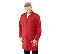 Isacco Camice Uomo - Isacco Rosso, Rosso, XL, 65% Poliestere 35% Cotone, Manica Lunga, Bottoni a pressione