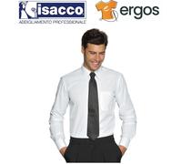 Isacco CAMICIA CARTAGENA Uomo Bianca Manica Lunga Slim Collo Classico Lavoro