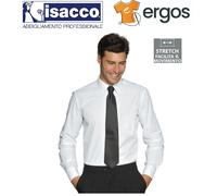 Isacco CAMICIA CARTAGENA Uomo Bianco Manica Lunga Elasticizzata Collo Classico
