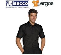 Isacco CAMICIA CARTAGENA Uomo Nera Manica Lunga Slim Collo Classico Lavoor