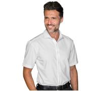 ISACCO Camicia Mezza Manica Uomo BIRMINGHAM TECHNOLOGY in 100% Poliestere Bianco