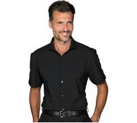 ISACCO Camicia Mezza Manica Uomo BIRMINGHAM TECHNOLOGY in 100% Poliestere Nero