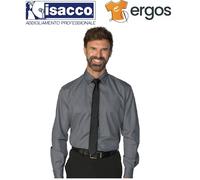 Isacco Camicia NEVADA Manica Lunga Grigio con Collo Classico Unisex Hotel Lavoro
