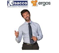 Isacco Camicia NEVADA Manica Lunga Riga Azzurra Collo Classico Unisex Hotel