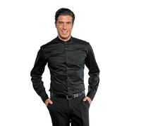 Isacco Camicia Unisex Detroit Stretch Nero, Nero, XL, 97% Cotone 3% Spandex, Manica Lunga