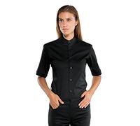 Isacco Camicia Unisex Detroit Stretch Nero, Nero, XL, 97% Cotone 3% Spandex, Mezza Manica