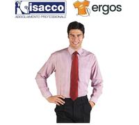 Isacco CAMICIA Unisex Riga Bordeaux Collo Classico Manica Lunga Taschino Lavoro