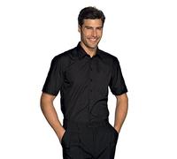 Isacco Camicia Uomo Cartagena Nero, Nero, M, 97% Cotone 3% Spandex, Mezza Manica