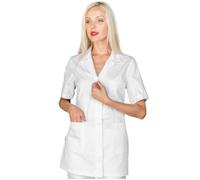 ISACCO Casacca ATENE ZIP Donna Mezza Manica in Poliestere Cotone (Bianco)