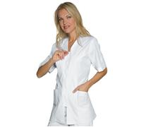 ISACCO Casacca BENIDORM Donna Mezza Manica in Poliestere Cotone (Bianco)