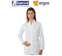 Isacco Casacca CALGARY Manica Lunga Camicia Sciancrata Scollo a V Medico Bianca