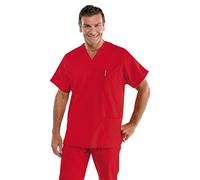 Isacco Casacca Collo a V Rosso, Rosso, L, 65% Poliestere 35% Cotone, 195 gr/m²