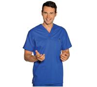 ISACCO Casacca Collo a V Unisex Mezza Manica in Policotone 125 Gr/m² Blu Cina