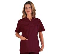 ISACCO Casacca Collo a V Unisex Mezza Manica in Policotone 125 Gr/m² Bordeaux