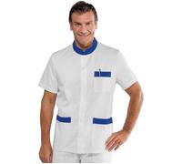 ISACCO Casacca Coreana CORFU' Mezza Manica Unisex in Policotone Bianco+blu Cina