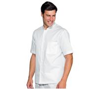 ISACCO Casacca Coreana Mezza Manica Uomo in 100% Cotone (Bianco)