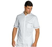 ISACCO Casacca Coreana Mezza Manica Uomo in 100% Cotone (Bianco+nero)