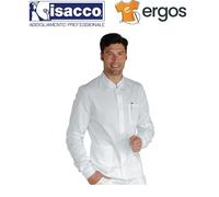 Isacco Casacca CORFU' Bianca Uomo Collo Coreana Manica Lunga con Polsi in Maglia