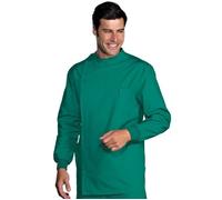 ISACCO Casacca Dentista Unisex con Polsi in Maglia in 100% Cotone (Verde)